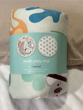 👶 Pearhead Reversible Plush Baby Play Mat Tummy Time Jungle Polka Dot👶